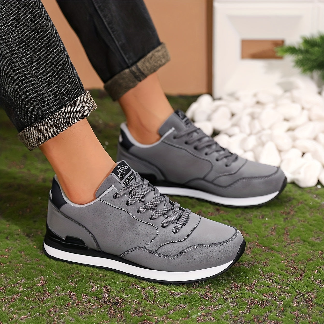 Men's Forrest Gump Sneakers, Round Toe Low-Top Casual Lace-Up Sneakers, Low Heel, Men's Fashionable Minimalist Style, Casual Adult Outdoor Sports, Shopping, Travel, All-Season Men's Sneakers - ayq