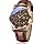 OLEVS Men's Waterproof Leather Band Quartz Watch