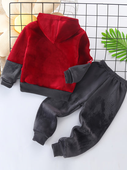 Kids Stylish Sports Outfits, Trendy Letters Print Long Sleeve Hoodie Pants Set, Baby Boy's Autumn And Winter Clothes, Outdoor Cloth