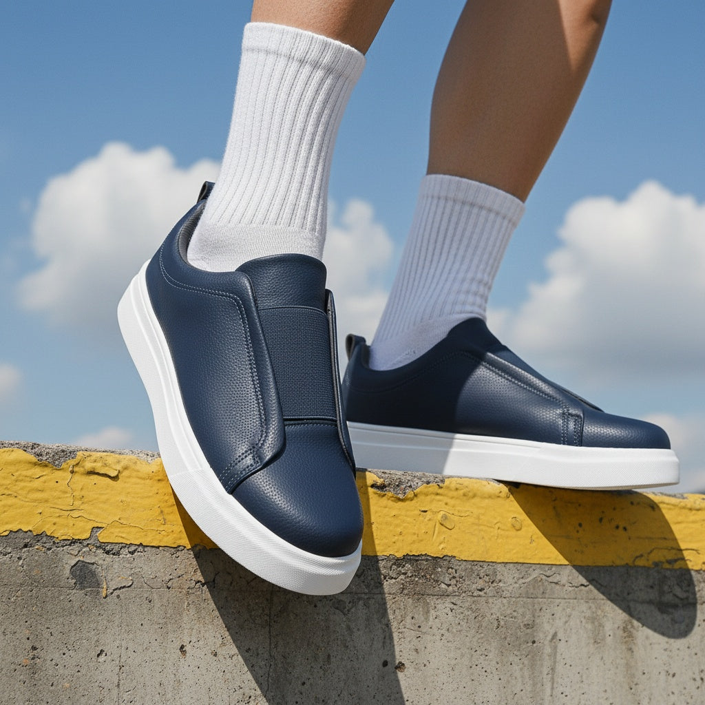 Men's Skate Sneakers with Durable PU Upper & Strong Grip Sole