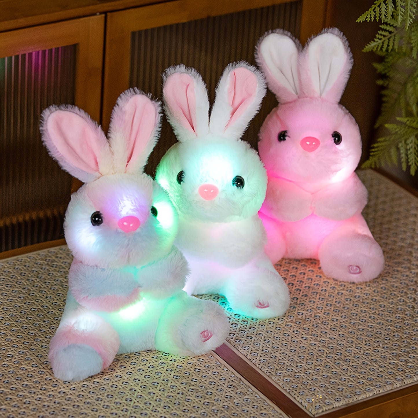 Light-Up Bunny Plush Toy - Soft & Adorable Glowing Rabbit Stuffed Animal, Perfect for Kids, Nighttime Comfort & Unique Home Decor - Cute Gift for Bunny Lovers, Night Light Decor | Glowing Stuffed Animal | Soft Texture