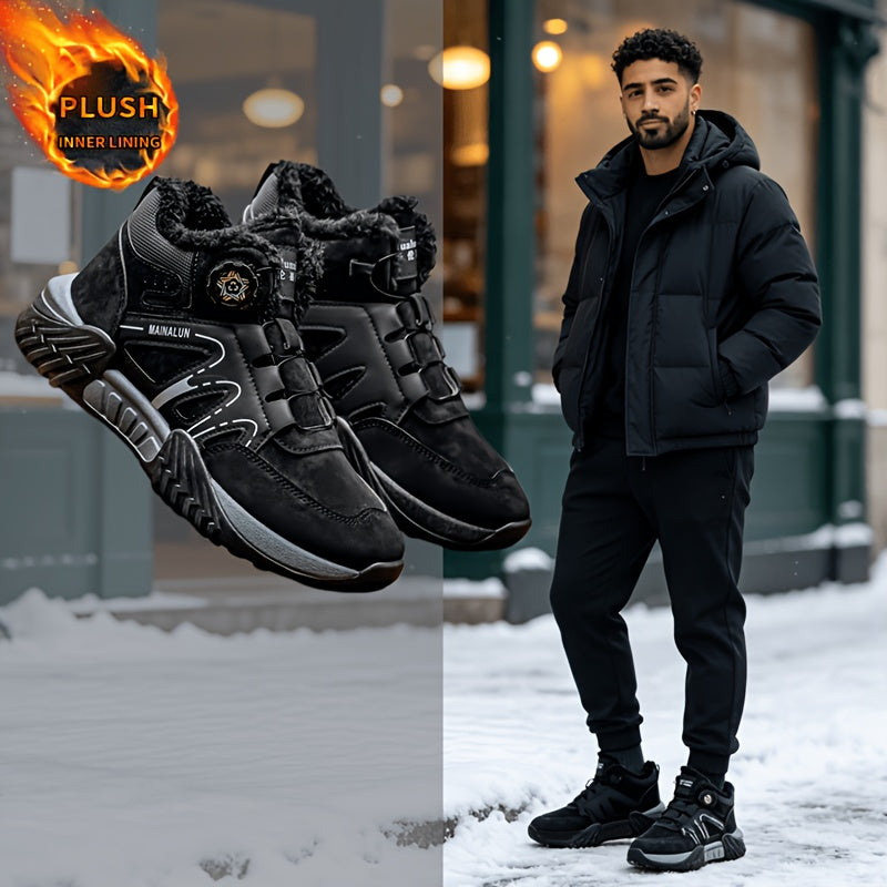 Men's Winter Outdoor Lace-Up Snow Hiking Ankle Boots