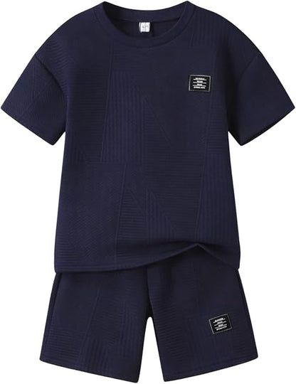 Boys Summer Short Sleeve Top & Shorts Set Casual Outfit