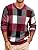 Men's Plaid Crew Neck Knit Sweater Long Sleeve Pullover