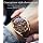 OLEVS Men's Waterproof Leather Band Quartz Watch