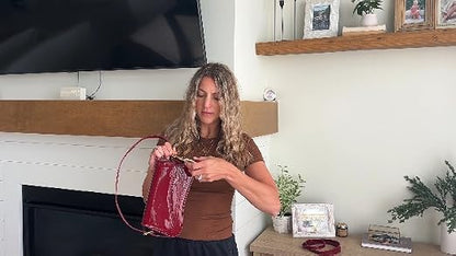 Y2K Faux Leather Crossbody Purse with Cherry Pendant