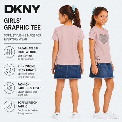 Girls Cotton Blend Short Sleeve Graphic Tee T-Shirt