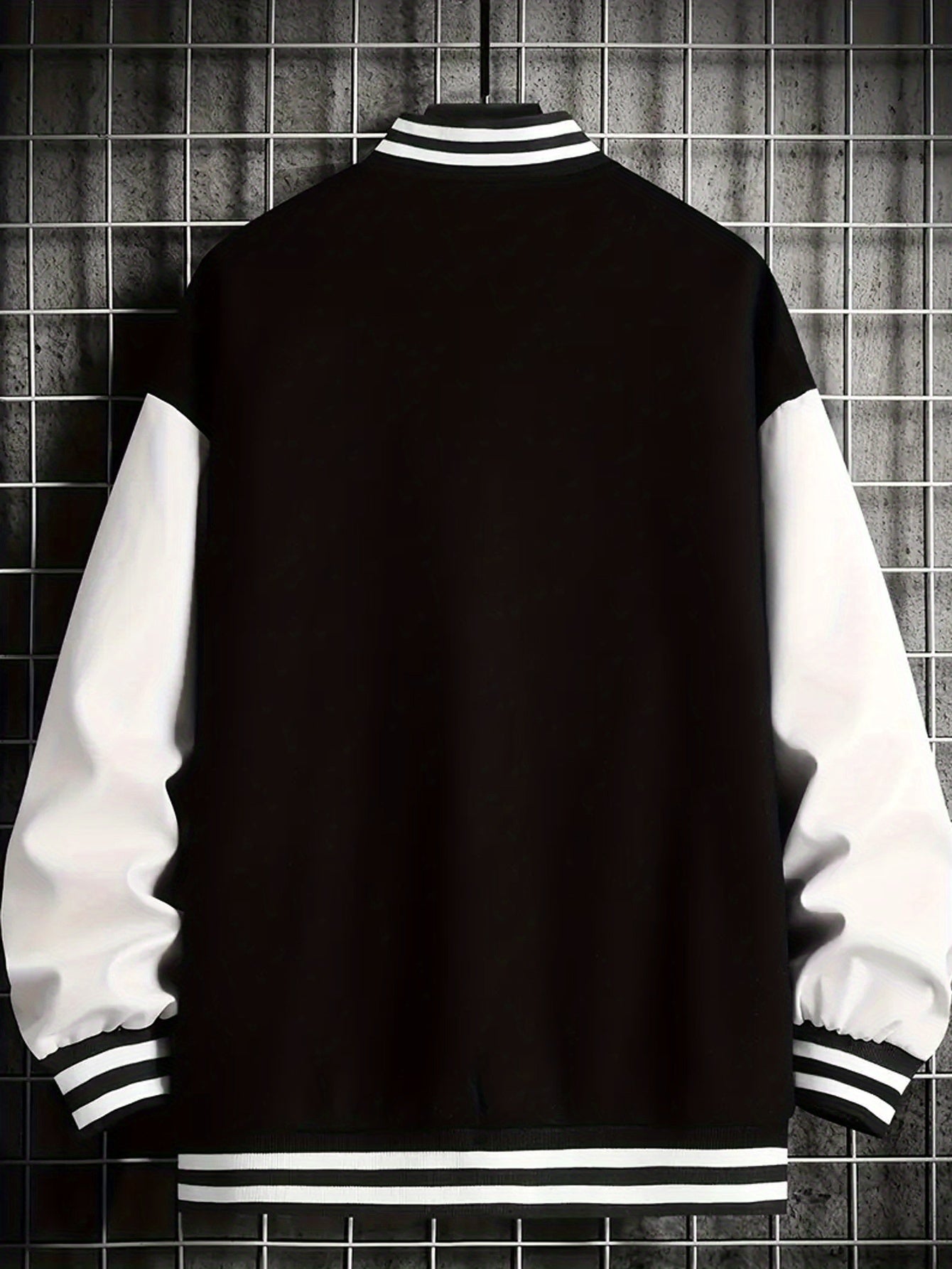 Men's Los Angeles Logo & Greek Letter Jacket - Oversized Loose Fit Baseball Collar Button-Front Coat with Number 27 Back Print, All-Season Casual Sportswear (Hand Washable) - -Themed Outerwear for Fans