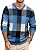 Men's Plaid Crew Neck Knit Sweater Long Sleeve Pullover