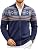 Men's Full Zip Mock Neck Cardigan Sweater with Pattern