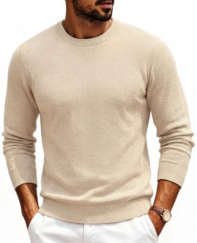 Men's Casual Crewneck Pullover Knit Sweater