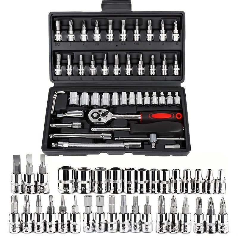 Multifunctional Car Repair Tool Set | High-Hardness Chrome Vanadium Steel, Universally Applicable for Home and Professional Garages, Mechanical Operation