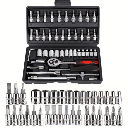 Multifunctional Car Repair Tool Set | High-Hardness Chrome Vanadium Steel, Universally Applicable for Home and Professional Garages, Mechanical Operation