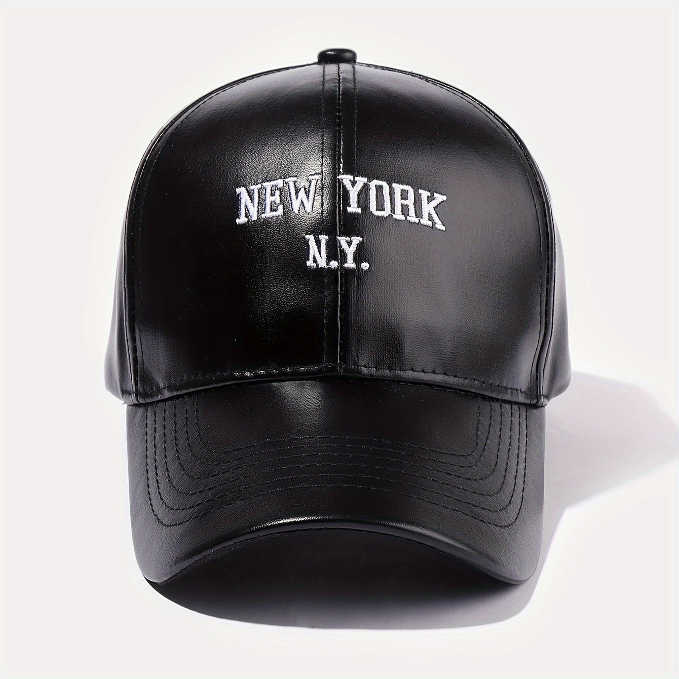 Unisex PU Leather Baseball Cap Adjustable Breathable Style