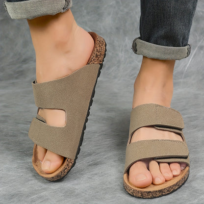 Men's Vintage Double Buckle Casual Slip-On Slippers