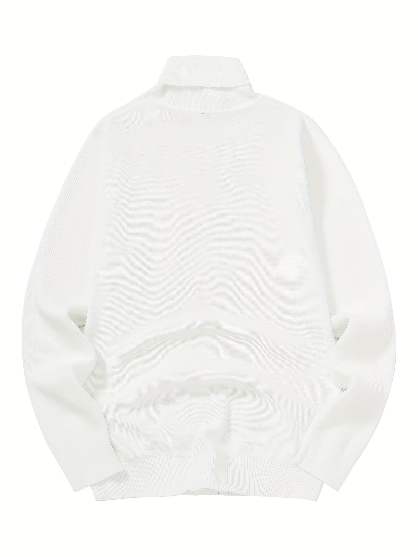 Men'S Solid Color Turtleneck Sweater, Highly Elastic, Stylish, Comfortable, And Warm Top, Suitable for Outdoor Wear in Autumn And Winter, Base Layer Sweater, Striped Knitted Turtleneck Sweater - Long Sleeve Pullover, Featurin