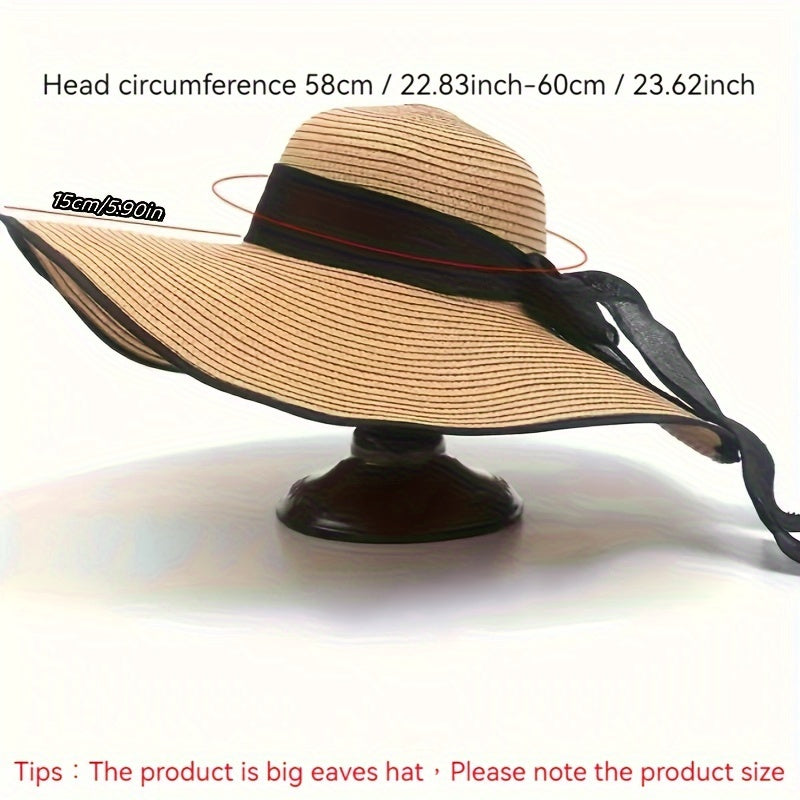 Women’s Linen Large Brim Foldable Summer Beach Hat