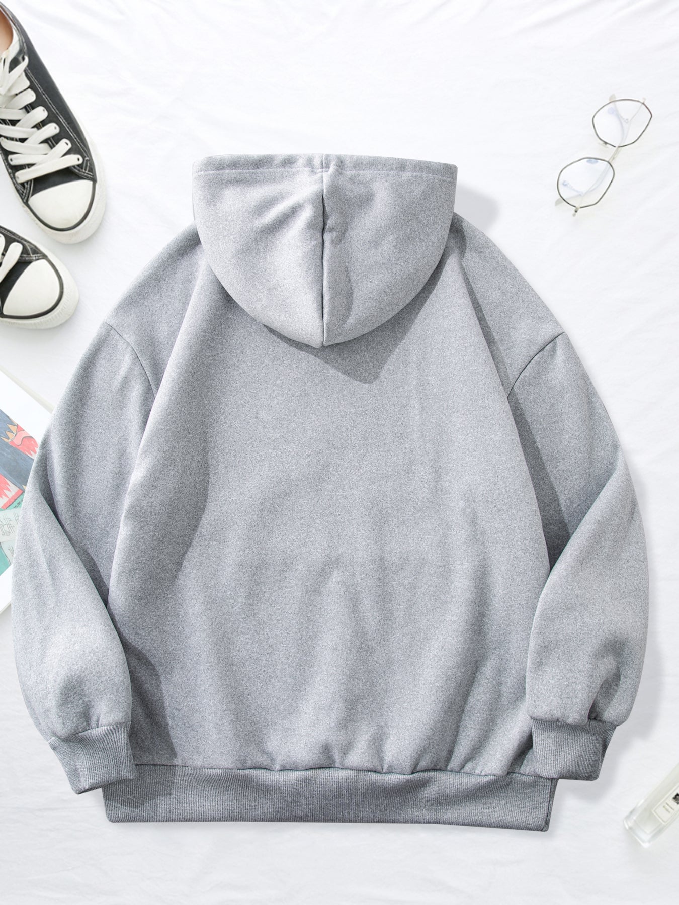 Women'S Winter Warmth Hooded Sweatshirt with Cute Snowman & Snowflake Print - Thick Fleece-Lined Long Sleeve Pullover, Cozy Casual Winter Sweater for Fall & Winter, Winter Sweatshirts, Seasonal Clothing, Playful Design, Soft