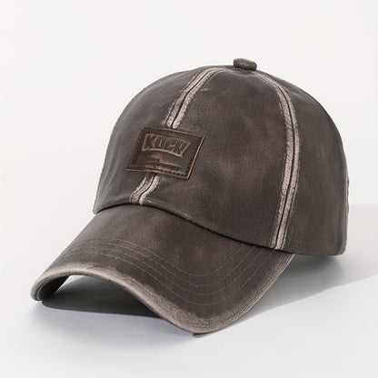 1pc/4pcs Vintage Washed PU Leather Baseball Cap for Men & Women - Adjustable High Quality Golf & Equestrian Hat, Father’s Day/Mother’s Day Gift, Casual Outdoor Sun Hat with Classic Six-Panel Design, Durable Headwear