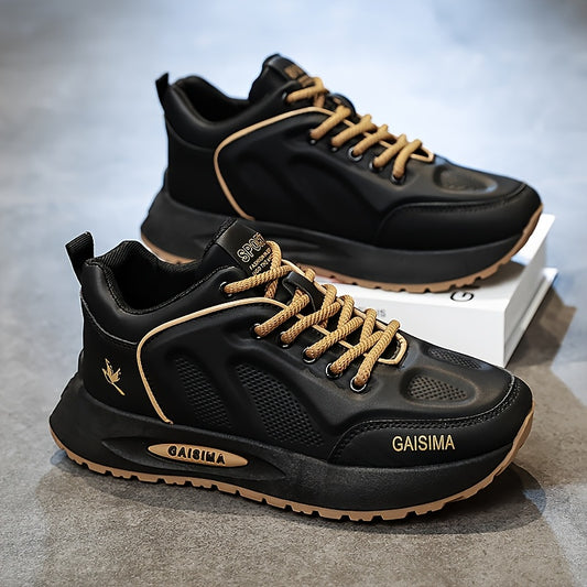 Men's Breathable Casual Sneakers - Trendy Dad Shoes with Thick Sole, Lace-Up, Mid-Top Design for Running  Fashion