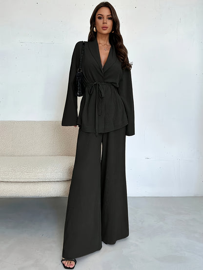 Elegant Ladies' Woven Polyester Suit for Spring and Fall