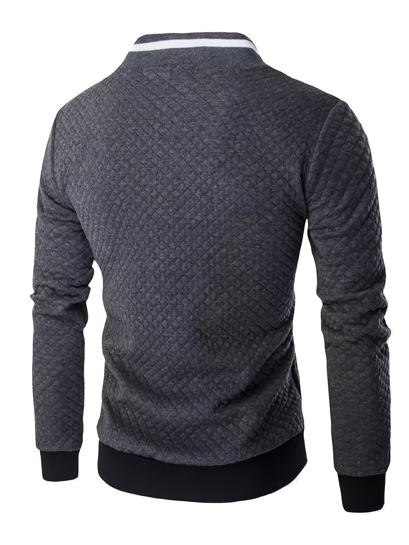 Men's Casual Stand Collar Jacket - 100% Polyester Knit Fabric with Slight Stretch, Solid Color Zippered Spring/Fall Outerwear with Cartoon Embroidery