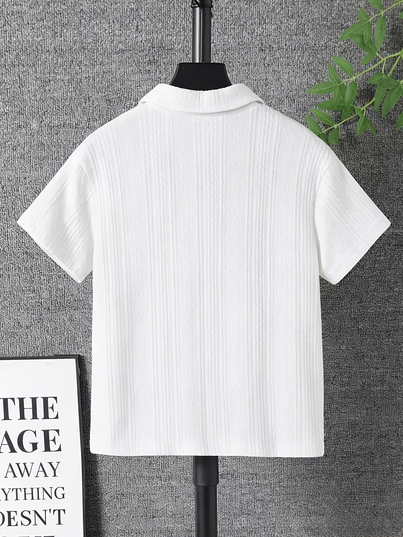 Boys' Casual Knitted Jacquard Short-Sleeve Top
