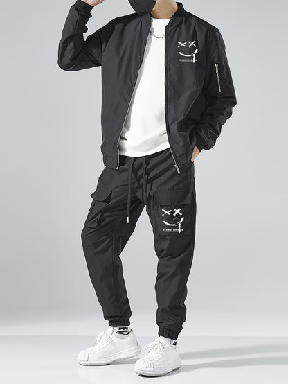 Men's Casual Minimalist Jacket and Trousers Suit