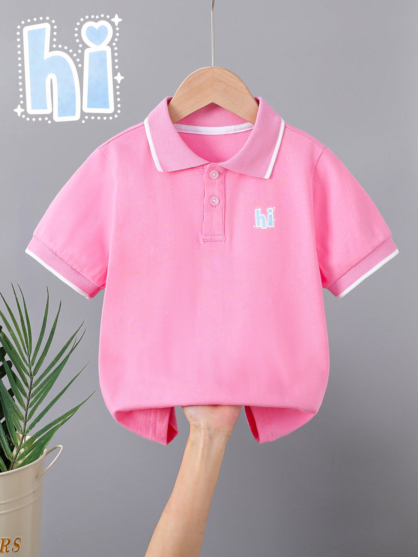 Children's Summer Cotton Polo Shirt with Animal Print
