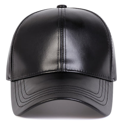 Men's PU Leather Baseball Cap Casual Adjustable Hat
