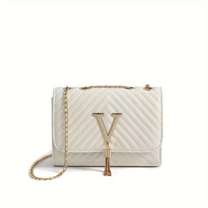 Korean-style High-end Textured Women's Bag, New Tassel Rhombus Chain Small Square Bag, Women's Shoulder Bag, Crossbody Bag