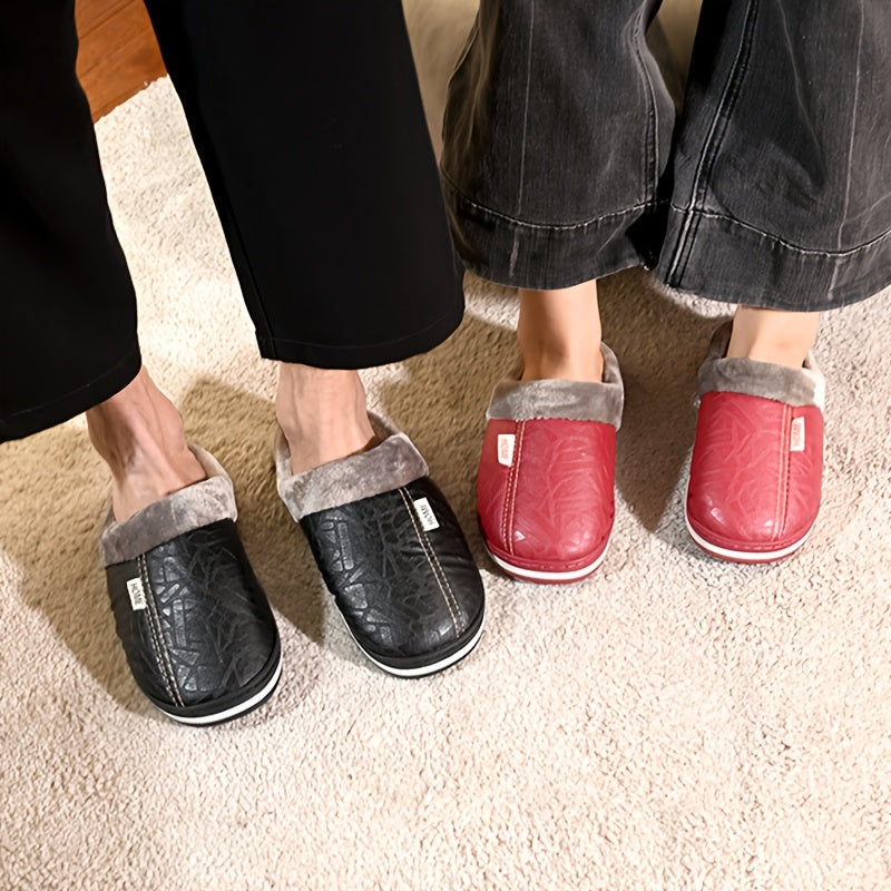 Men's Oversized Plush Winter Slippers Soft Warm Indoor Shoes