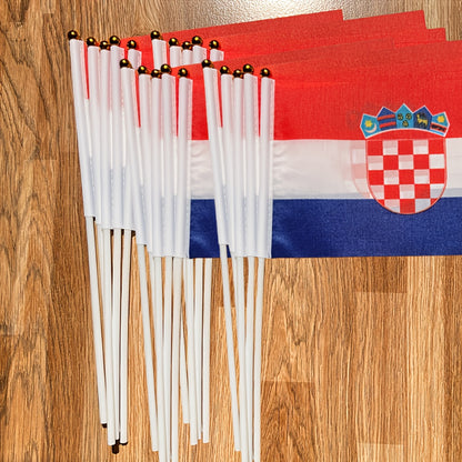Croatian Handheld Polyester Flag 14x21cm for Events