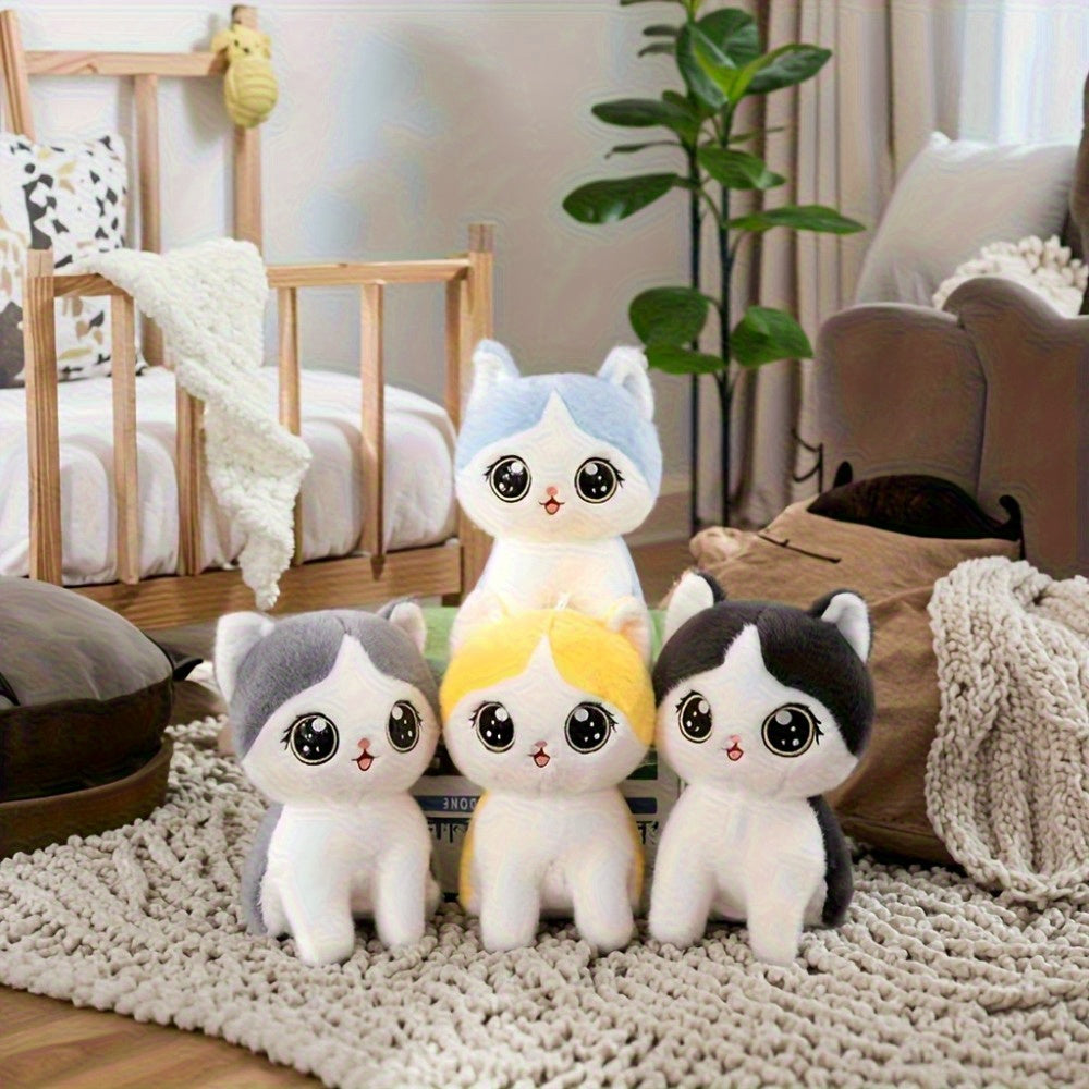 A New Cute Cartoon Plush Toy of a Small Cat, Available in Gray And Black Styles, Perfect As a Holiday Gift, Present, Christmas Surprise, Thanksgiving Gift, Friend Gift, Holiday Present, Day Gift, Couple'S Gift, Valentine'S Da