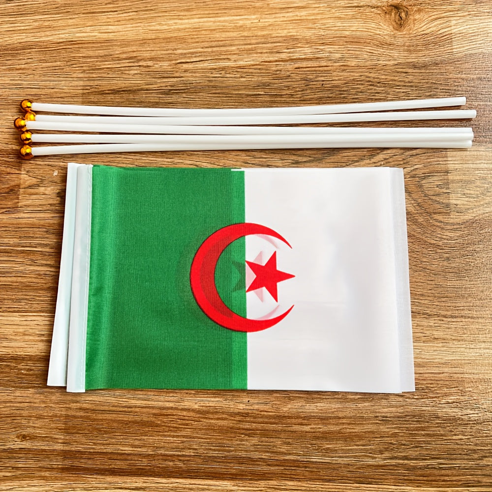 Algerian Handheld Polyester Flags 14x21cm Set of 6