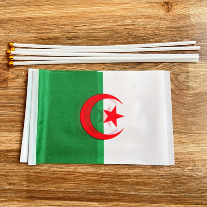 Algerian Handheld Polyester Flags 14x21cm Set of 6
