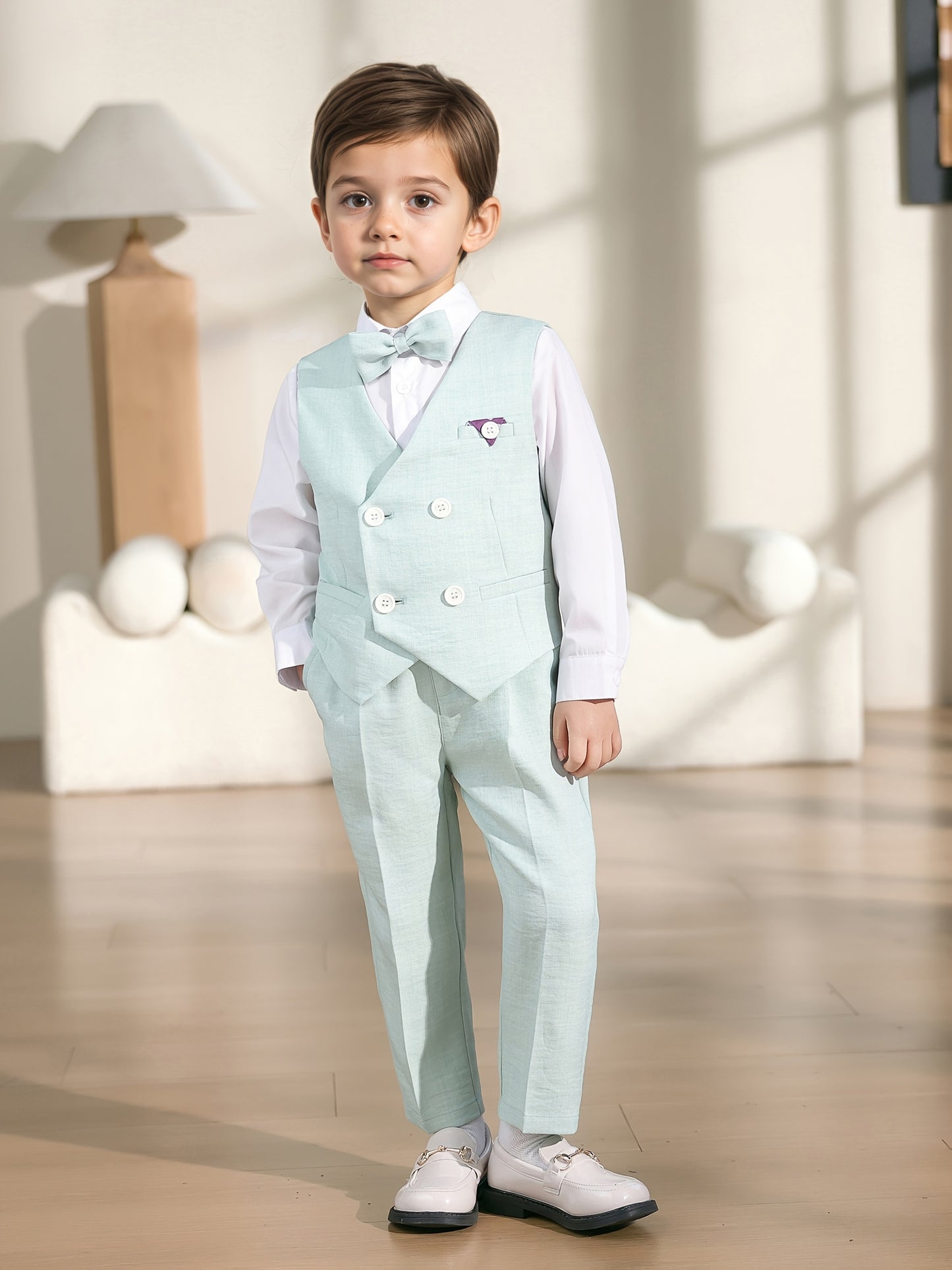 Boys' Formal Vest and Pants Set for Parties and Special Occasions