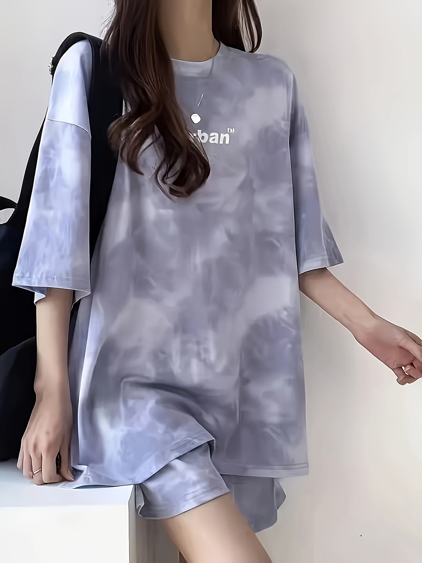 Women's Tie-Dye Loose Fit Short Sleeve Pajama Set