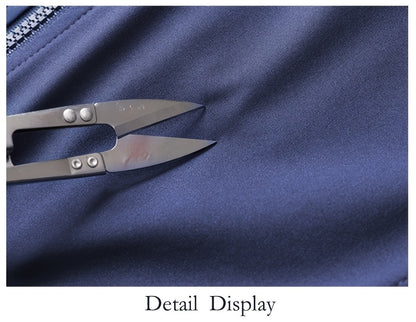 Men's Casual Royal Blue Bomber Jacket - Full Zip, Loose Fit, Polyester, Stand Collar, Long Sleeve, Lightweight & Durable for Spring and Fall, Casual Outerwear | Ribbed Cuff Sleeves | Durable Outerwear