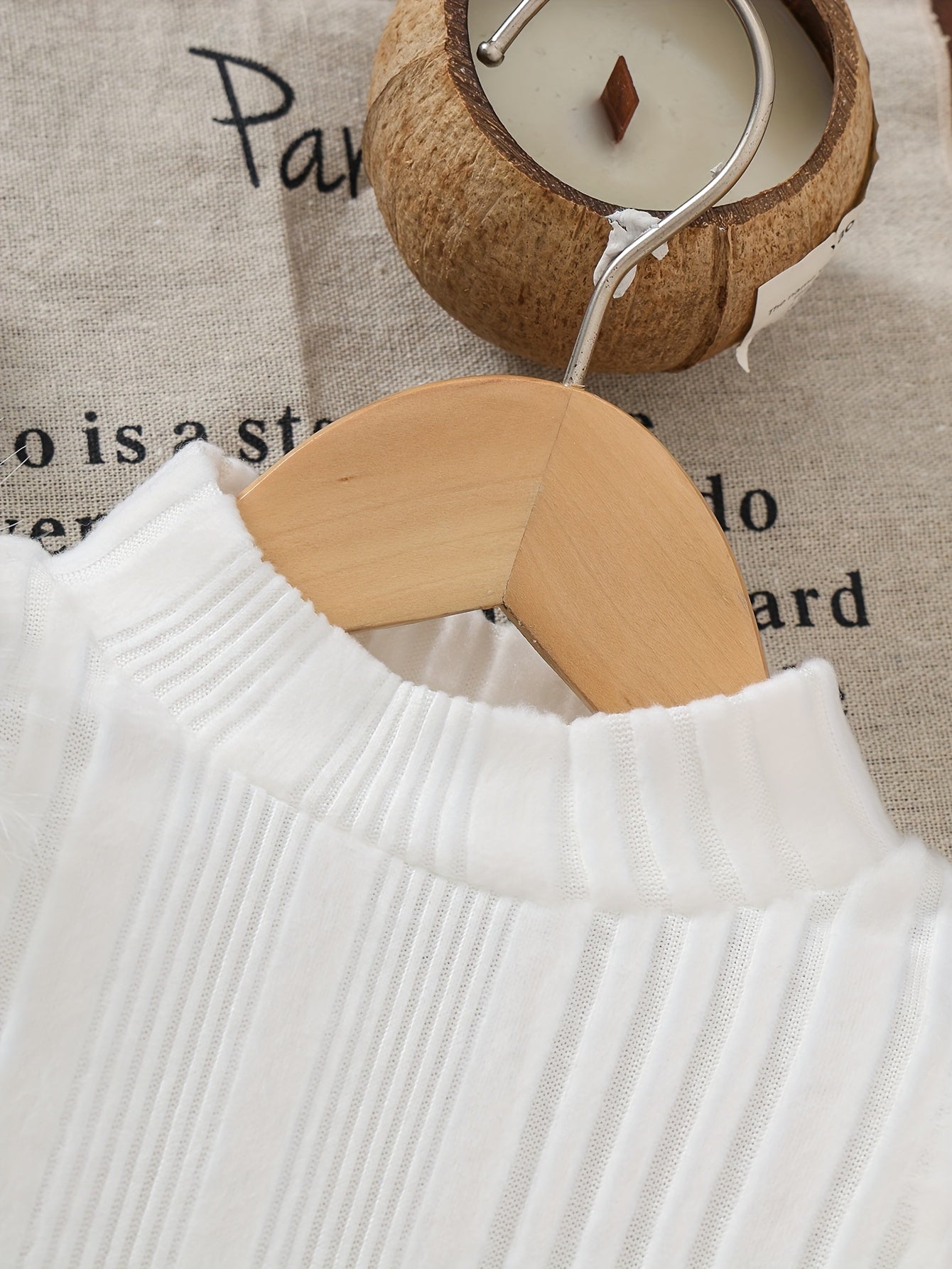 2pcs Baby Winter Outfit Set: Cozy Fluffy Sleeve Smock Dress & A-Line Bow with Collar & Fringe Trim - Soft Warm Clothes for Photoshoots, Christmas (Hand Washable), Perfect for Outdoor