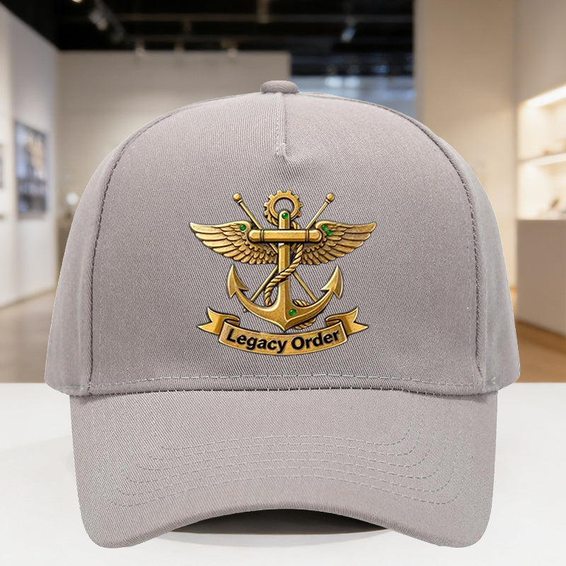 Unisex Vintage Golden Anchor Baseball Cap - Breathable Polyester