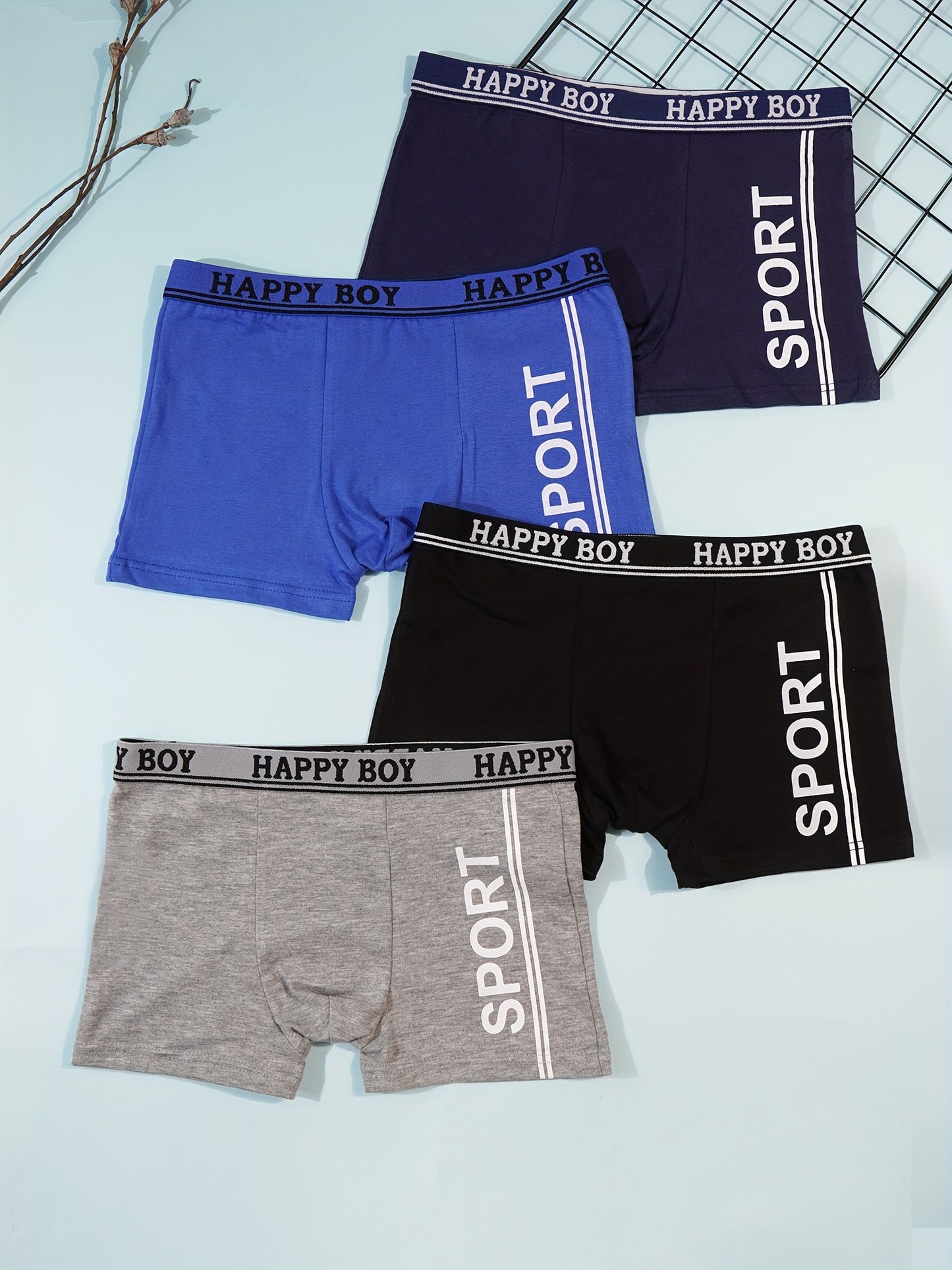 Boys' Sports Cotton Briefs 4-Pack, Soft & Breathable