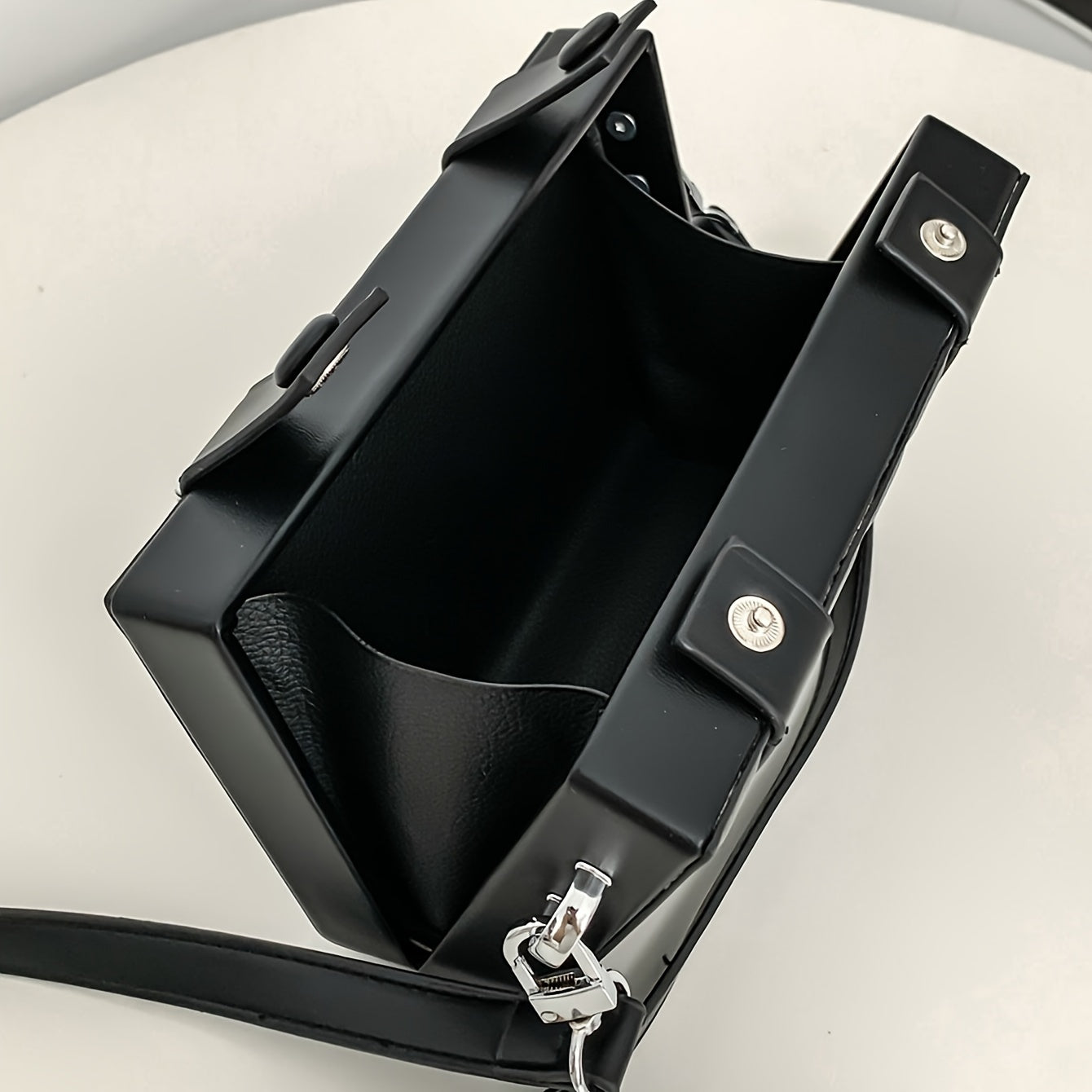 [Business Essential] Stylish Men’s Mini Box Crossbody Bag - Black, Adjustable Strap, Embossed Design, Compact Square Bag for Travel, Commute  Casual Outings, Summer Day Bag   Sporty Style Bag   Durable
