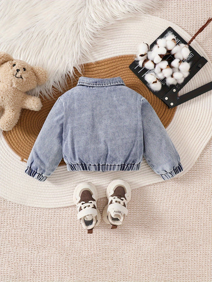 Baby Girl Fall Winter Denim Fleece Jacket Coat