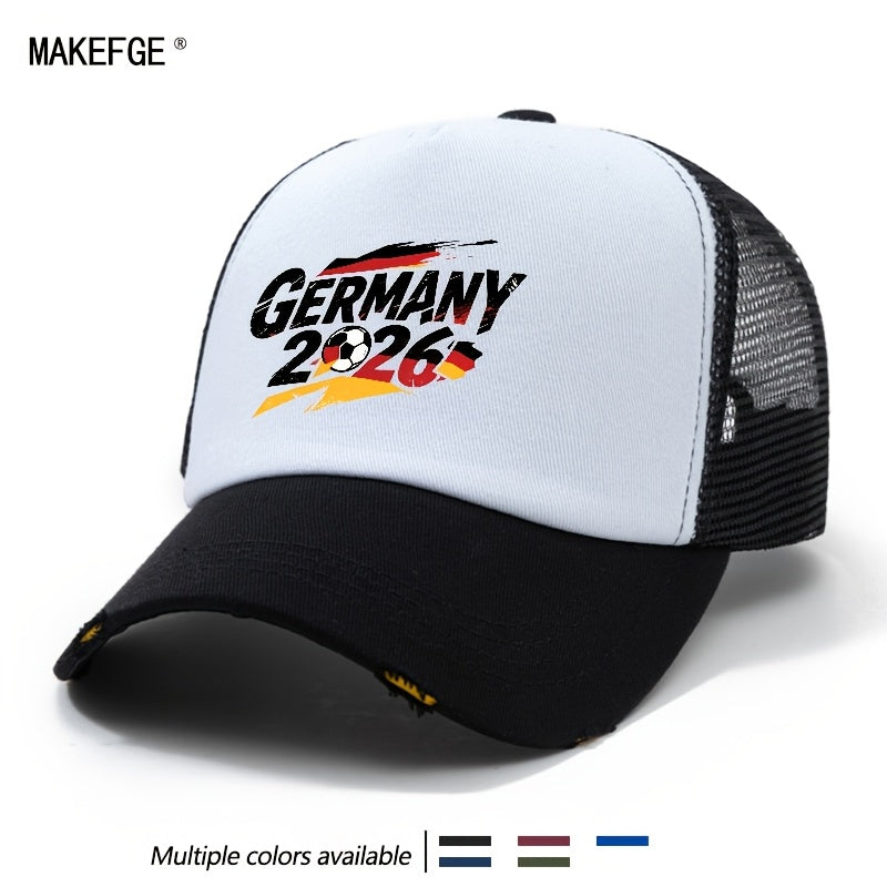 Unisex Germany Football 2026 Mesh Baseball Cap with Curved Brim