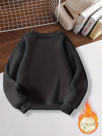 Boys' Warm Fleece Dinosaur Pullover Sweatshirt for Fall Winter
