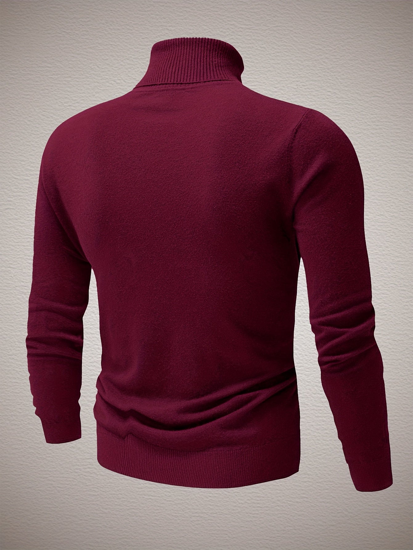 Men'S High-Neck Knitted Sweater | Slim Fit Pullover with Embroidered Spurs Design, Soft and Comfortable, Rayon Fabric, Fall/Winter Collection