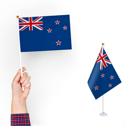 12 Pack New Zealand Mini Handheld Flags for Parties & Sports