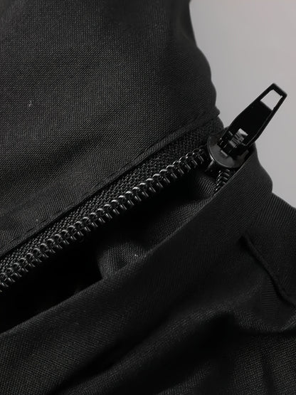 Men's Thermal Fleece-Lined Parka Jacket - Casual Outdoor Hooded Coat with Multiple Pockets, Detachable Bomber Style for Winter Adventures