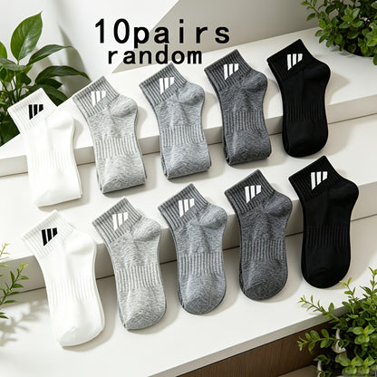 Unisex Casual Ankle Socks 5/10 Pack for Spring Summer